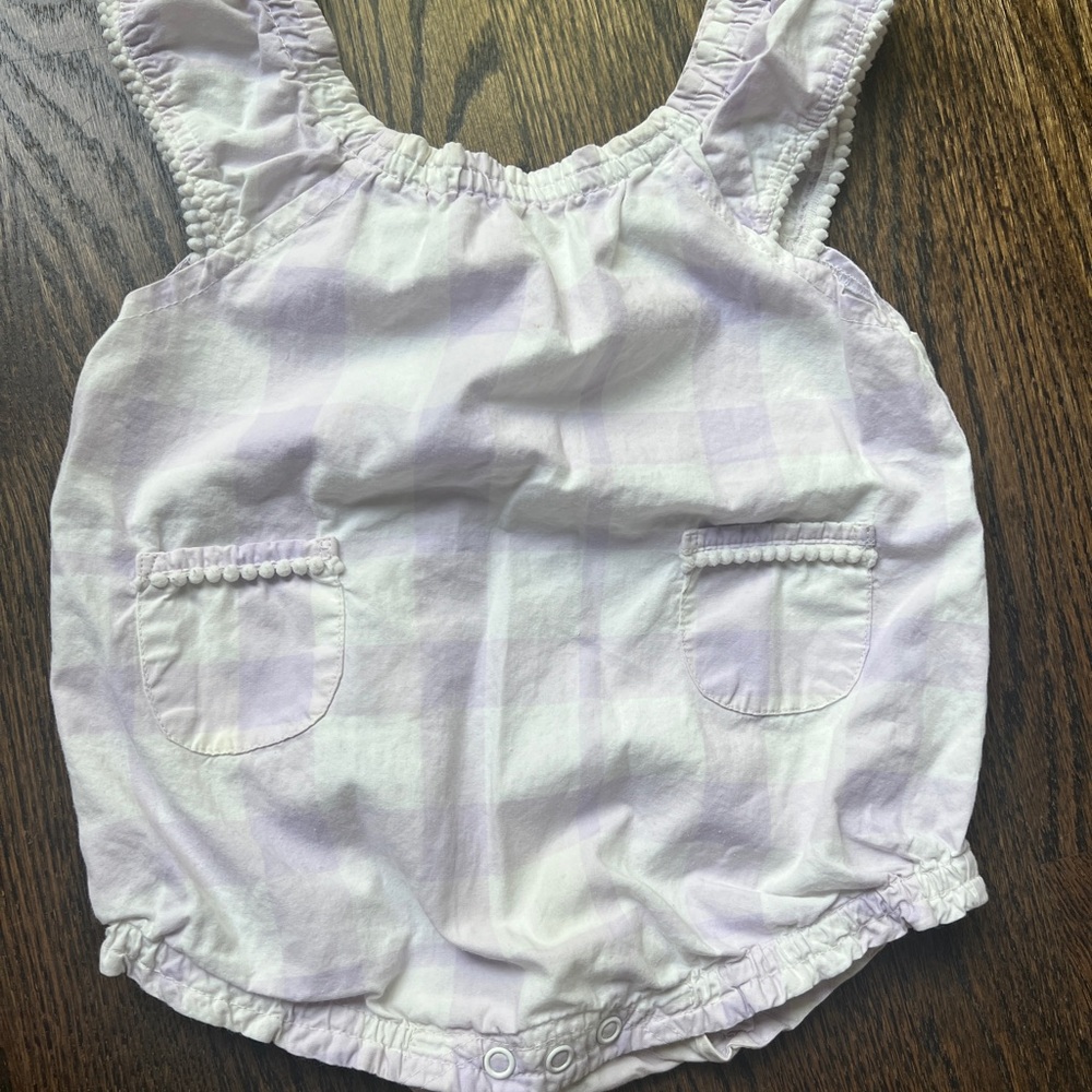Lavender Checkered Kids One Piece